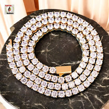 Load image into Gallery viewer, Iced Out One-Row CZ Tennis Chain – Hip Hop Necklace for Men & Women with High Shine Cubic Zirconia