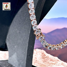 Load image into Gallery viewer, Iced Out 24 Inch 5mm Rose Gold Tennis Chain with CZ Stones – Hip Hop Fashion Necklace