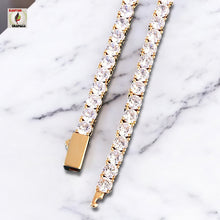 Load image into Gallery viewer, Iced Out One-Row CZ Tennis Chain – Hip Hop Necklace for Men & Women with High Shine Cubic Zirconia