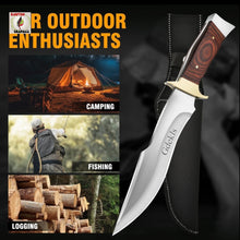 Load image into Gallery viewer, Gdekl Bowie Knife – Full Tang Fixed Blade with Wood Handle | Outdoor Survival & Hunting Knife