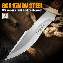 Load image into Gallery viewer, Gdekl Bowie Knife – Full Tang Fixed Blade with Wood Handle | Outdoor Survival & Hunting Knife