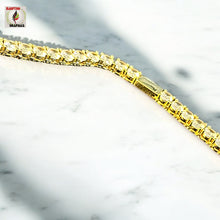 Load image into Gallery viewer, 24” Gold-Plated CZ Tennis Chain – 5mm Iced Necklace for Men &amp; Women