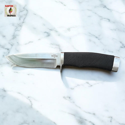 GTW 440C Fixed Blade Survival Knife – 8.8” Outdoor Full Tang Hunting Knife with Rubber Handle & Sheath