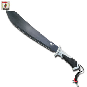 CAT Full Tang Survival Machete with Sawback Blade and Tactical Grip Handle