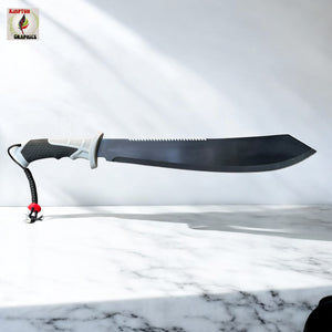 CAT Full Tang Survival Machete with Sawback Blade and Tactical Grip Handle