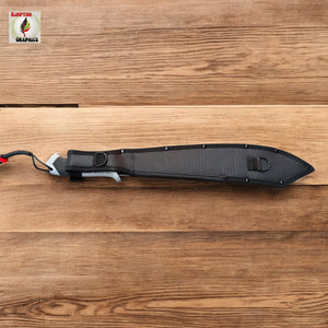 CAT Full Tang Survival Machete with Sawback Blade and Tactical Grip Handle