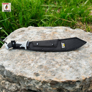 CAT Full Tang Survival Machete with Sawback Blade and Tactical Grip Handle