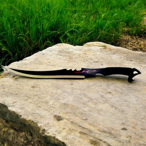 BladeUSA HK-1482 Red Flame Fantasy Sword – 28" Samurai Machete with 19" Stainless Blade