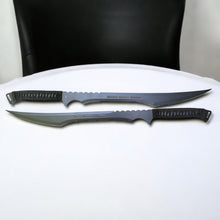Load image into Gallery viewer, Twin Black Tactical Swords Set – 27&quot; Full Tang Survival Blades with Nylon Handle &amp; Sheath