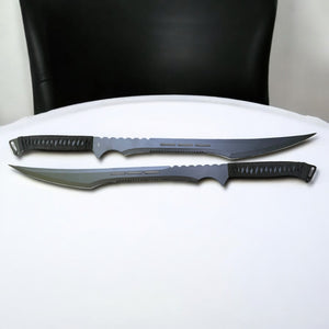Twin Black Tactical Swords Set – 27" Full Tang Survival Blades with Nylon Handle & Sheath