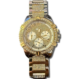 GUESS Gold & Silver Stainless Steel Men’s Watch – Brand New with Box + Cloth