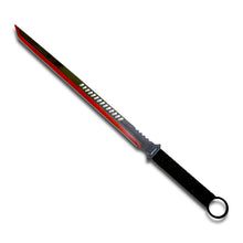 Load image into Gallery viewer, Wartech 27&quot; Red &amp; Black Full Tang Machete Sword with 2 Throwing Knives – Stainless Steel Fantasy Blade Set