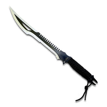 Load image into Gallery viewer, 25&quot; Rite Edge Fantasy Machete Sword – 18&quot; Blade, Cord Wrapped Handle, Black &amp; Silver