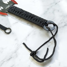 Load image into Gallery viewer, 27&quot; Tactical Master Machete Set – Red Bat Blade with 3 Throwing Knives &amp; Sheath