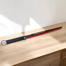 Load image into Gallery viewer, Wartech 27&quot; Red &amp; Black Full Tang Machete Sword with 2 Throwing Knives – Stainless Steel Fantasy Blade Set