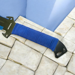 26" Survival Machete Sword – Full Tang Black Blade with Blue Cord Handle & Sheath