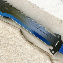 Load image into Gallery viewer, 26&quot; Survival Machete Sword – Full Tang Black Blade with Blue Cord Handle &amp; Sheath