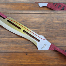 Load image into Gallery viewer, 27&quot; Fantasy Machete Knife – 440 Stainless Steel Fixed Blade with Sheath (Silver/Burgundy)