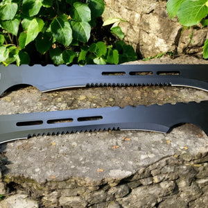 Twin Black Tactical Swords Set – 27" Full Tang Survival Blades with Nylon Handle & Sheath