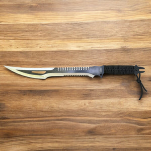 25" Rite Edge Fantasy Machete Sword – 18" Blade, Cord Wrapped Handle, Black & Silver