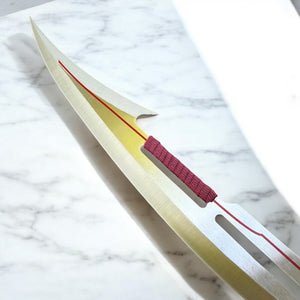 27" Fantasy Machete Knife – 440 Stainless Steel Fixed Blade with Sheath (Silver/Burgundy)