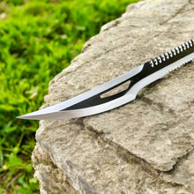 Load image into Gallery viewer, 25&quot; Rite Edge Fantasy Machete Sword – 18&quot; Blade, Cord Wrapped Handle, Black &amp; Silver
