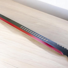 Load image into Gallery viewer, Wartech 27&quot; Red &amp; Black Full Tang Machete Sword with 2 Throwing Knives – Stainless Steel Fantasy Blade Set
