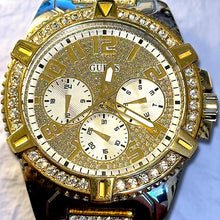 Load image into Gallery viewer, GUESS Gold &amp; Silver Stainless Steel Men’s Watch – Brand New with Box + Cloth