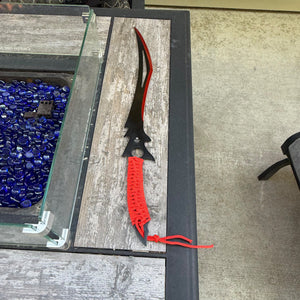 26" Reat Fantasy Sword Machete – 440 Stainless Steel Blade with Red Cord Grip & Sheath