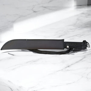 25" Rite Edge Fantasy Machete Sword – 18" Blade, Cord Wrapped Handle, Black & Silver